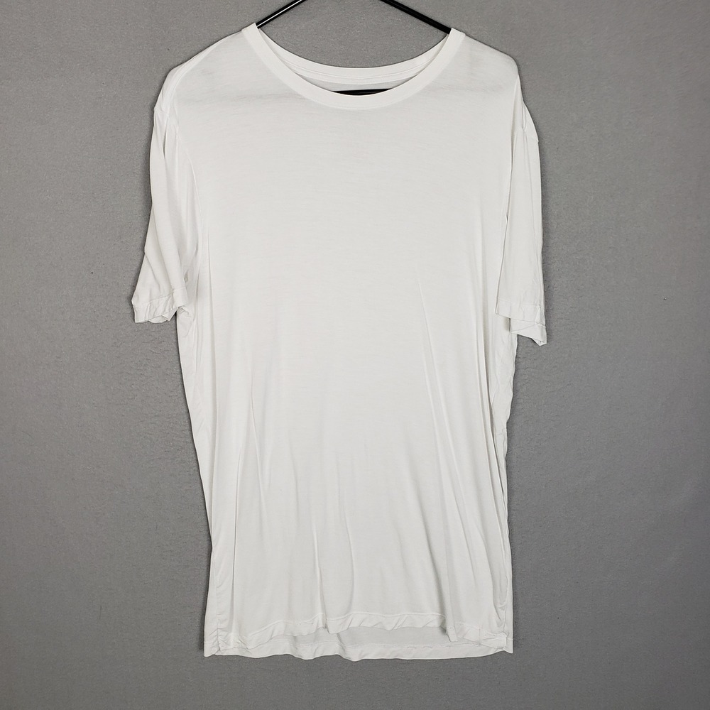 David Archy Size M Bamboo Rayon Tee Shirt White Crewneck Undershirt Basic Simple